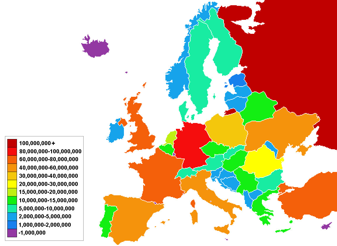 Top 10 European Countries by Highest Population