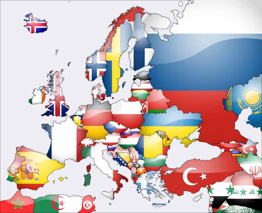 List of all european countries and capitals with flags, Europe Continent HD, All european countries flag, Europe Map