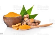 Turmeric isolated on white background.