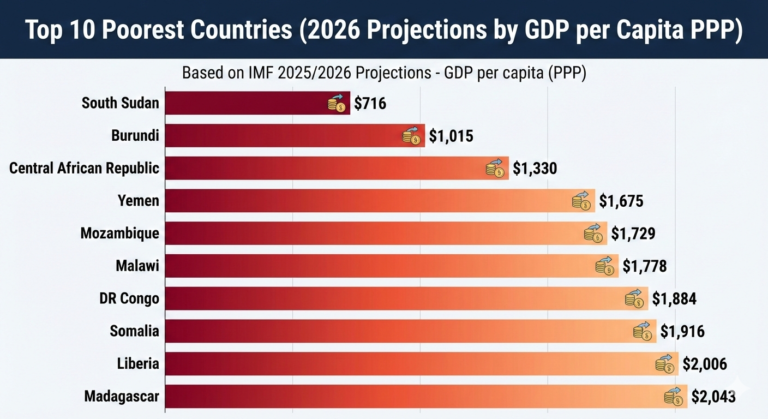Top 10 Poorest Countries in the World (2026) – GDP Per Capita